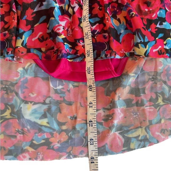 Plus-size Halter One Piece Swimsuit Dress Vibrant Red Floral Pattern Sz 4X = 20W - Picture 12 of 12